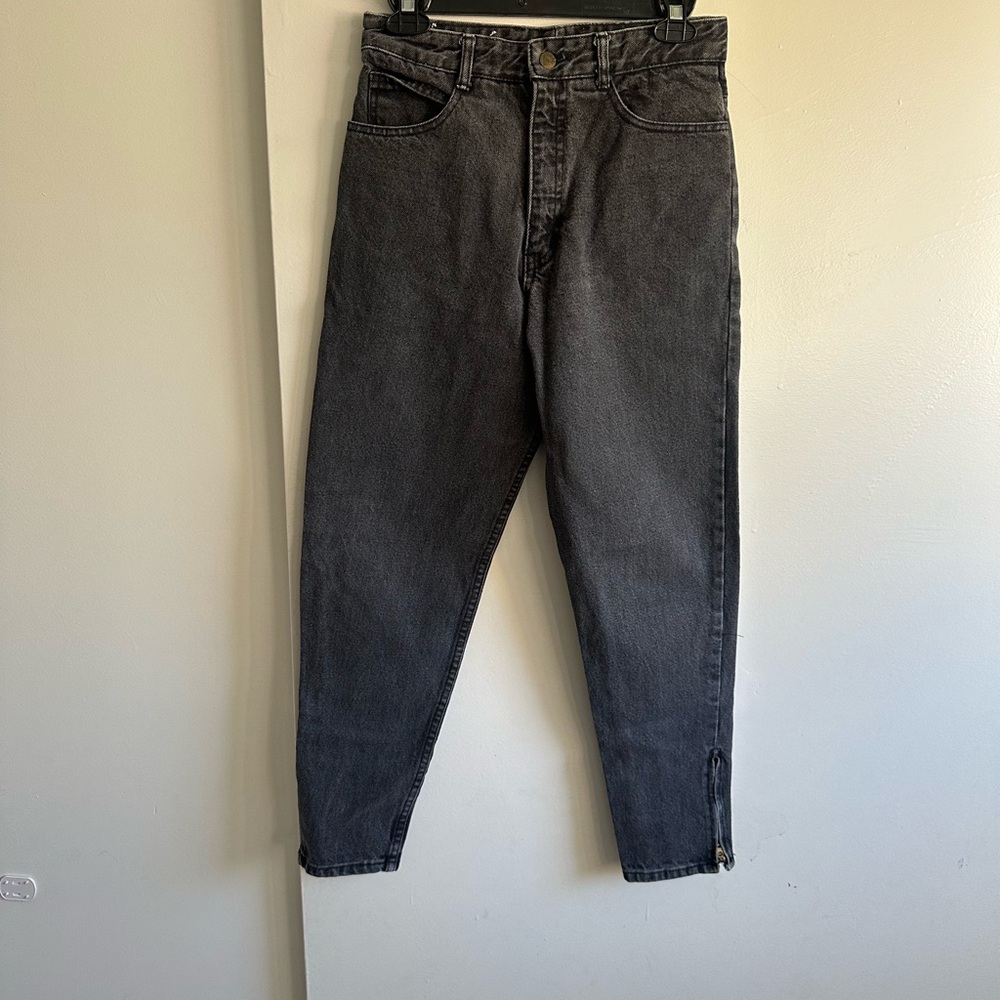 Guess Women's Charcoal Gray Boyfriend Jeans with Ankle Zipper vintage